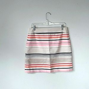 Ann Taylor LOFT multi-color striped A-Line mini 4